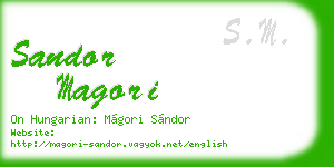 sandor magori business card