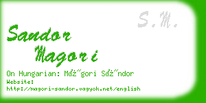 sandor magori business card